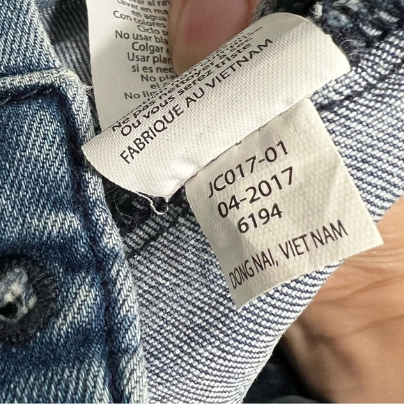 LULAROE Womens XXS Jaxon Denim Jean Jacket Colorful Aztec Embroidery Stretch - Picture 7 of 11